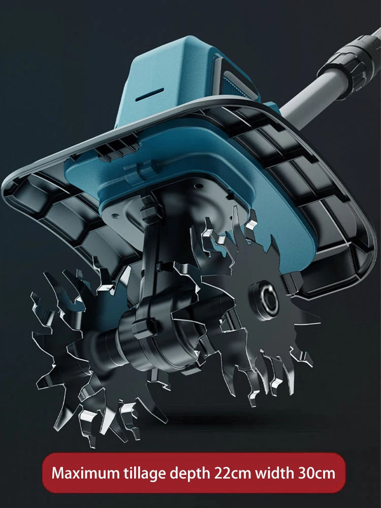 Cultivateur 21V motoculteur électrique pour batterie Makita 4 lames tondeuse à gazon électrique sans fil coupe gazon outils de jardin (sans batterie)