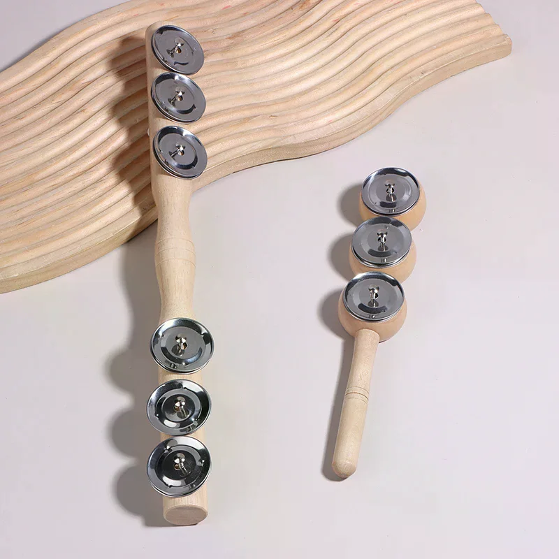 Orff mão de madeira 3/6 sino instrumento de percussão portátil para entusiasta da música bebê chocalho de madeira crianças brinquedos educativos