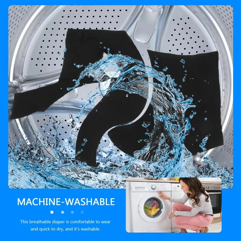 1pc Reusable Adult Diaper Adjustable Washable Cotton Sanitary Pant Breathable Leak-Proof Menstrual Period Nappy Multipurpose