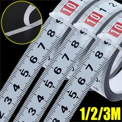 1/2/3M Self-Adhesive Measuring Tape Workbench Metal Ruler with Adhesive Backed Tape Measure Metric Scale Rust-Proof  Tool