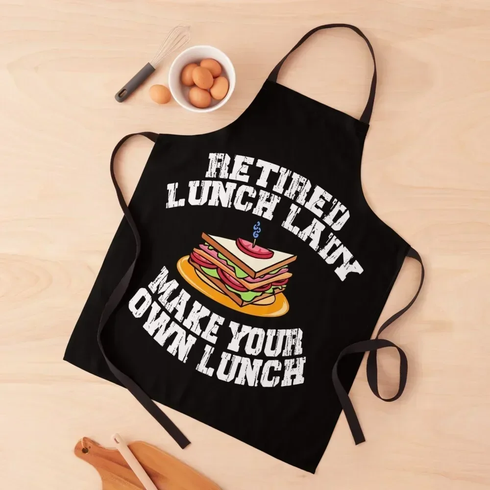 

Retired Lunch Lady Make Your Own Sandwich Apron Waterproof Kitchen For Women Custom Chef Uniform For Men Home And Kitchen Apron