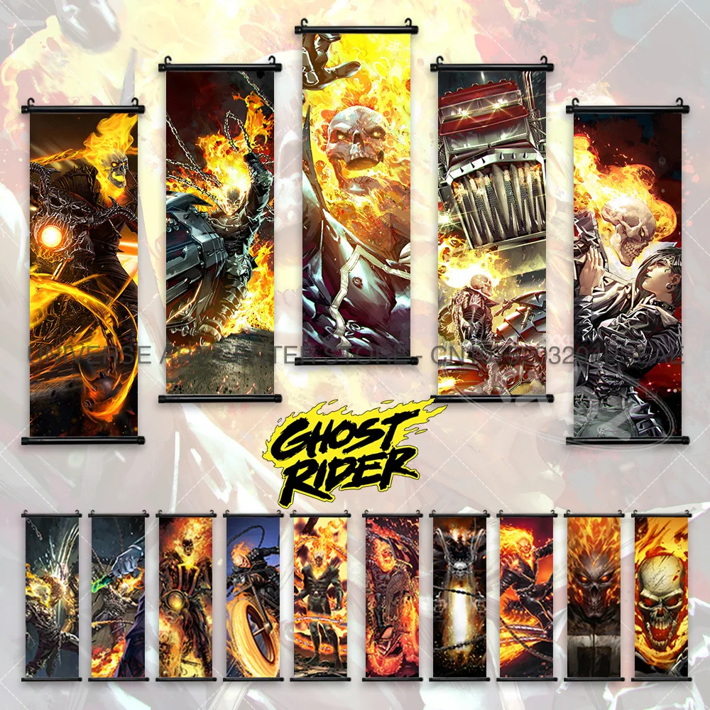 Ghost Rider Posters Marvel Spotlight Wall Art Johnny Blaze Scrolls Pictures Danny Ketch Hanging Painting Robbie Reyes Home Decor