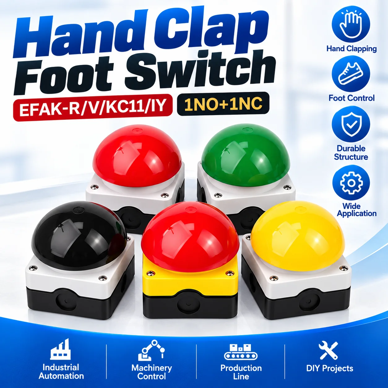 IP65 Waterproof Emergency Stop Push Button Switch 1NO Mushroom Head Self Locking Reset Foot Hand Control for Industrial Machines