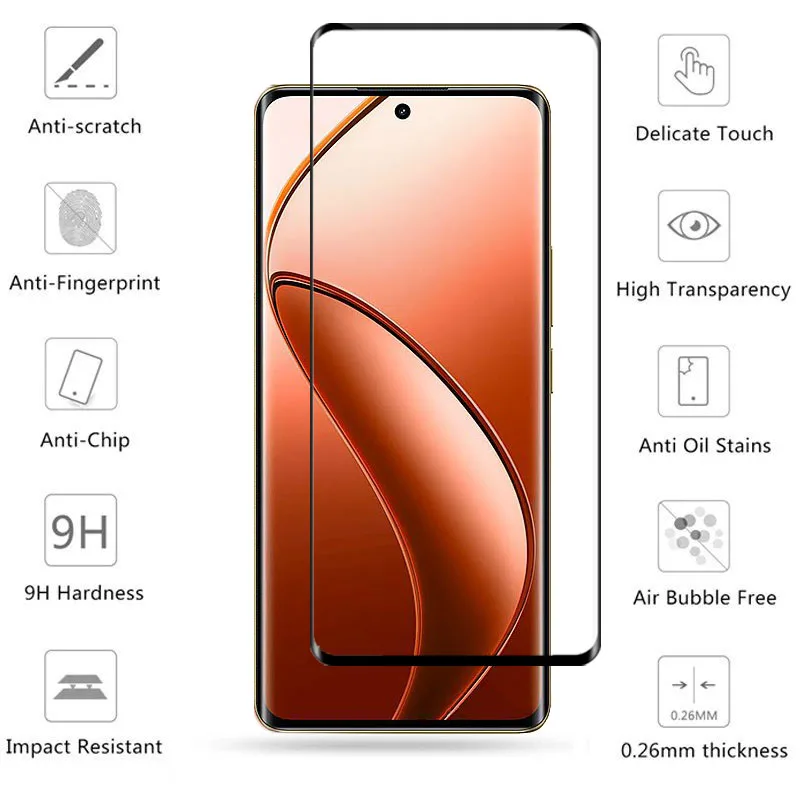 Full Cover Glass For Realme 12 Pro Plus Screen Protector Realme 12 Pro+ Tempered Glass Protective Phone Film Realme 12 Pro Plus