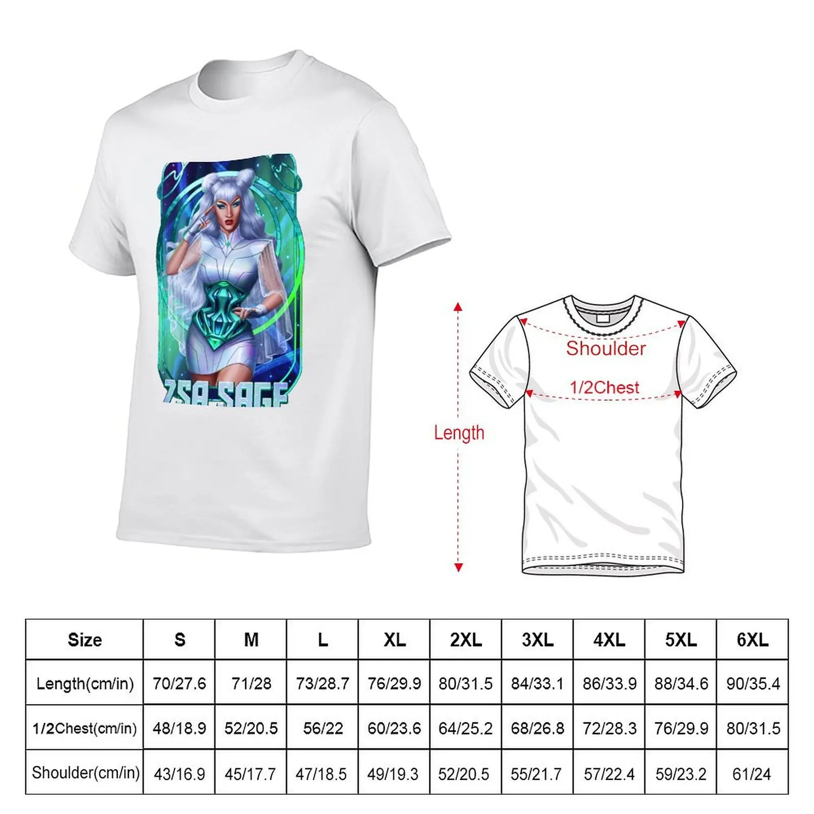Zsa Sage T-Shirt oversizeds summer top plain white t shirts men