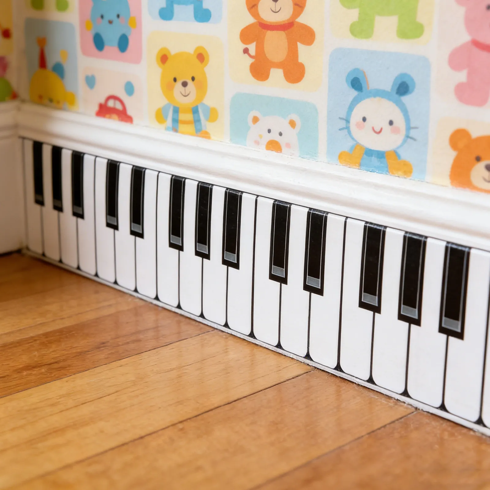1 Roll Music Bulletin Board Border Trim 7.8ft X 4Inch Piano Key Pattern Elegant Black White Classroom Decor Back to School - view 2