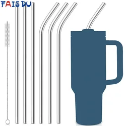 FAIS DU Stainless Steel Straight Curved Straw For Party Kitchen Cup Reusable Drinking Straws With Cleaning Brush Kitchen Tools