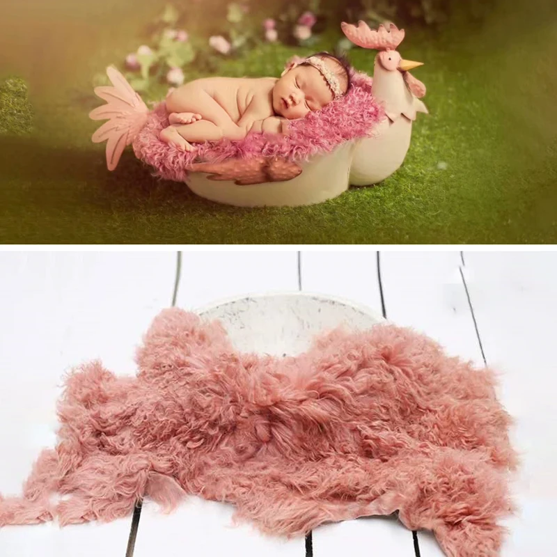 Sheepskin Carpet Newborn Photography Props Infant Posing Background Blanket Baby Boy Girl Backdrops Studio Shooting Accessories