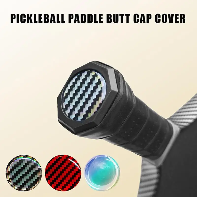 2Pcs 30mm Size Pickleball Paddle Butt Cap Cover Seamless Butt End Sticker Decal 3D Creativity Pickleball Paddle Decor