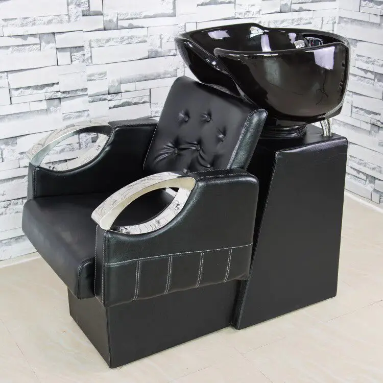 Yicheng Beauty Wholesale Shampoo Chair Salon Ceramic Basin Shampoo Bowl Sink Chair for Spa Beauty Salon Shampoo Bed for Sale
