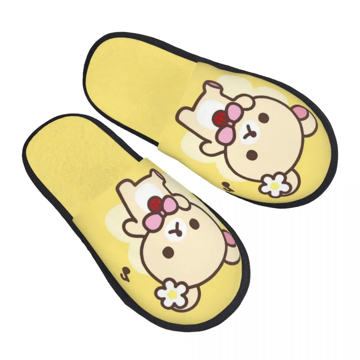 

Женские домашние тапочки с мультяшным принтом Rilakkuma, мягкие теплые пушистые тапочки из пены с эффектом памяти, домашняя уличная обувь