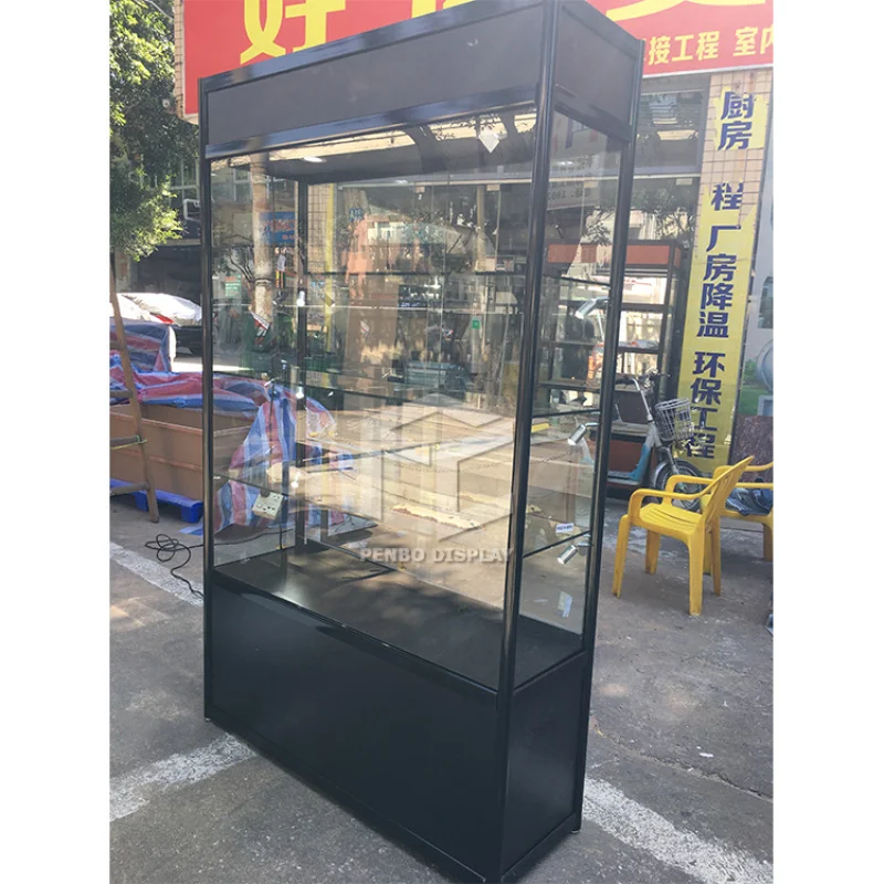 2025customized.High-end MDF glass display cabinet with customized size glass cabinet