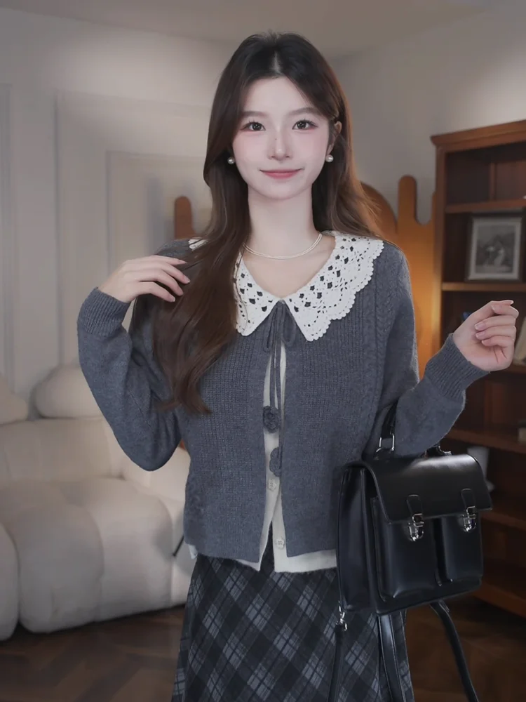 

ay Knitted Sweater Women's Outerwear Cardigan Loose Fit Long Sve Autumn Winter New Sle Zhang Qingui Commute Sle