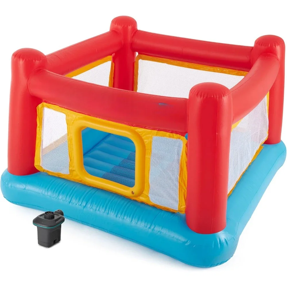 

Inflatable Castle Jump-O-Lene Indoor Outdoor Kids Bounce Castle House with Air Pump Safe Bouncing Durable Trampoline