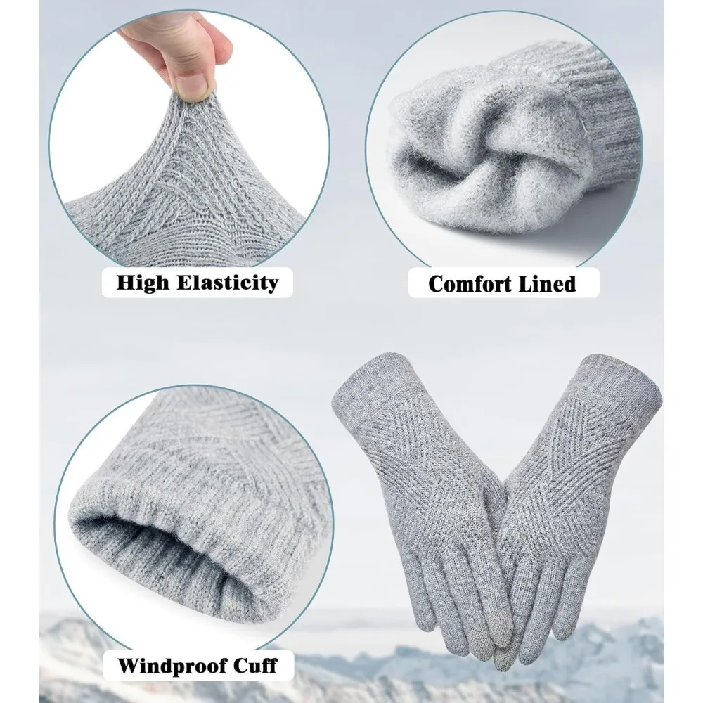 Winter Gloves for Women Touch Screen Thermal Lining Warm Gloves Cold Weather Christmas Gifts