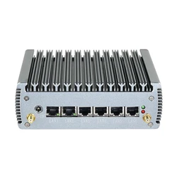 Fanless Industrial Mini PC Intel N100 i5-1135G7 i7-1165G7 6x 2.5G Ethernet COM RS232 Support Win10/11 Linux OpenWrt Pfsense