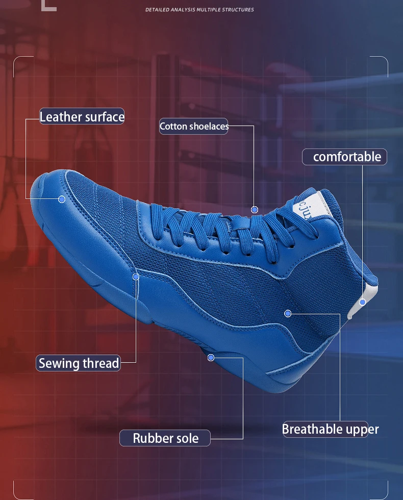 2026 Neue Trainings-Ringerschuhe für Männer und Frauen Fitness-Boxschuhe Atmungsaktive Mesh-Boxschuhe für Männer Hochwertige Ringerschuhe – Detail 3