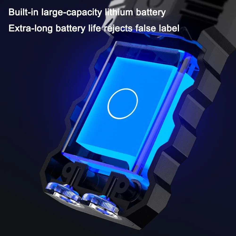 1000 Lumen Rechargeable Keychain Flashlight With Magnetic Back Clip, USB-C Fast Charging, IPX4 Water-Resistant For Outdoor