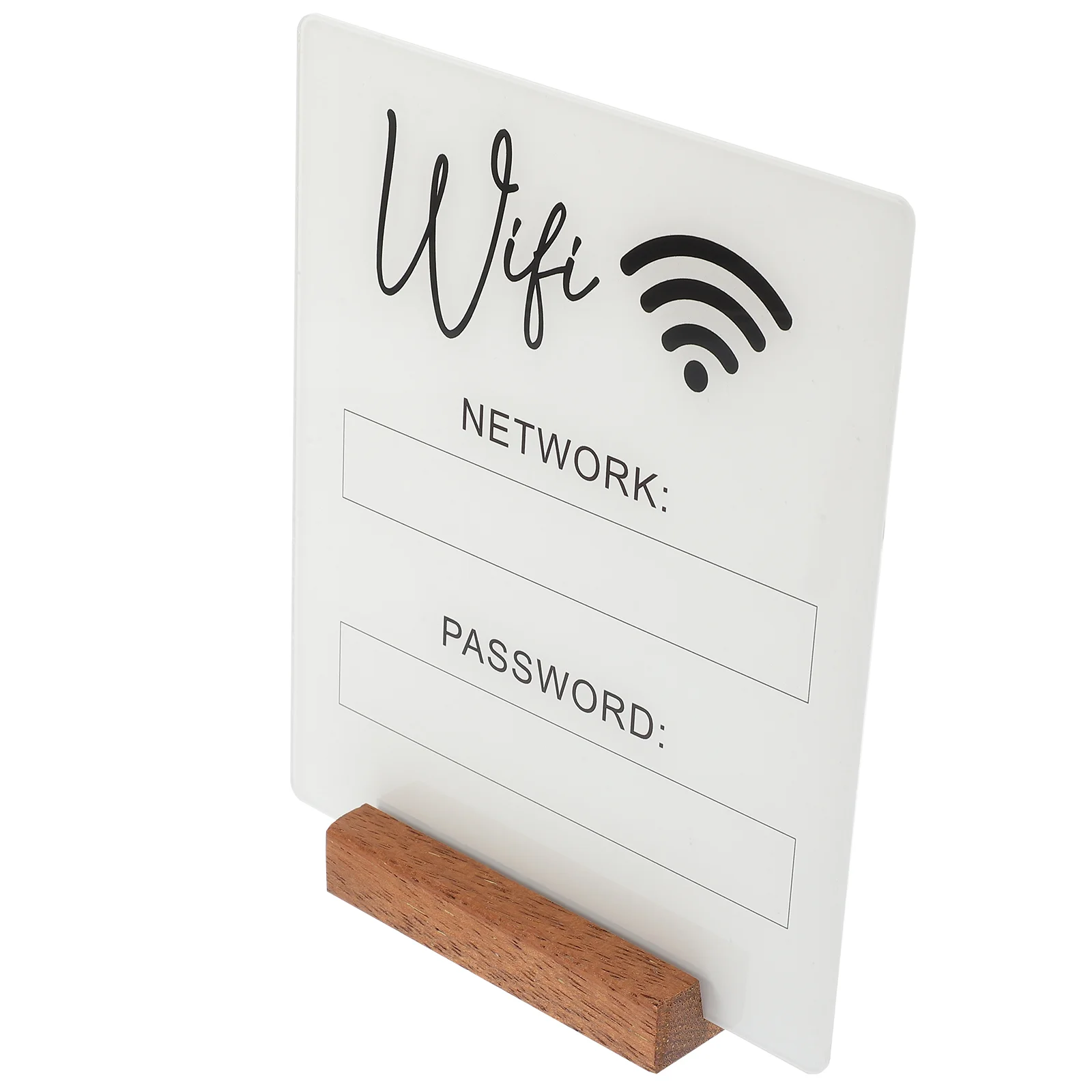 Wifi Password Sign Network Signs Reminder Board Qr Code for Guests Stand Acrylic