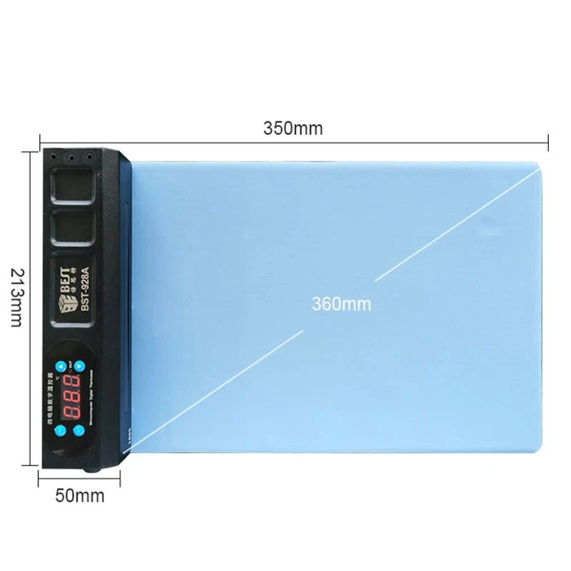 

LCD Screen Separator, Heating Pad with Dust Detect Lamp for iPad and iPhone Display, Disassemble Removal, Opening Tool, BST-928A