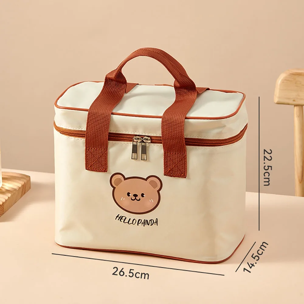 Saco de almoço isolado portátil bonito urso à prova dwaterproof água saco recipiente de alimentos térmico grande capacidade saco térmico para estudantes adultos