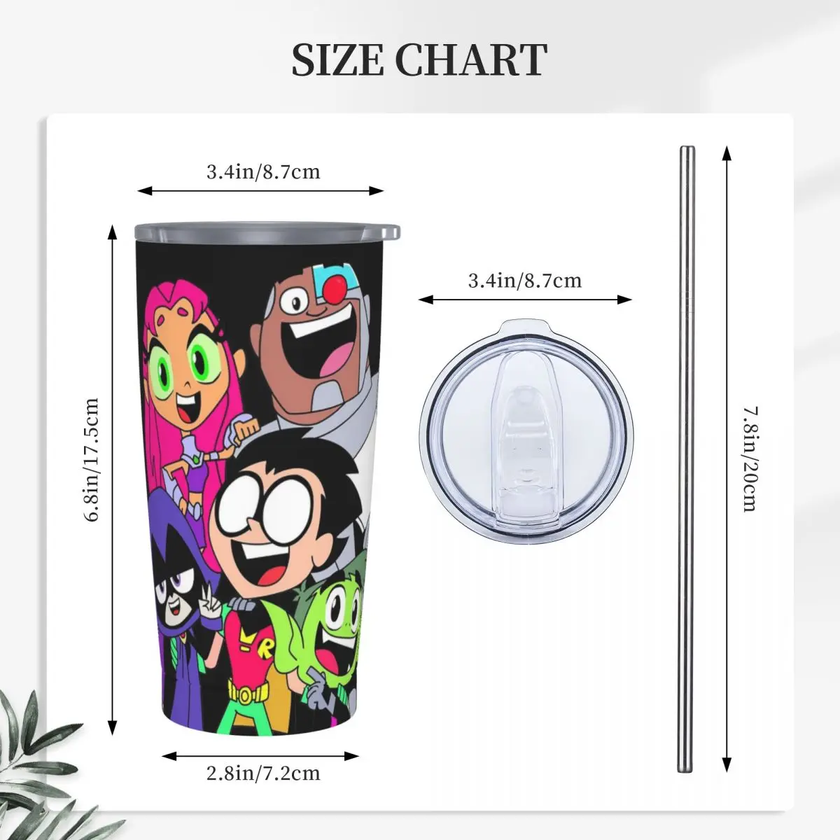 Teen Titans Picture Stainless Steel Tumbler Vacuum Insulated Mugs Thermal Cold Cups Straw With Lid 20oz