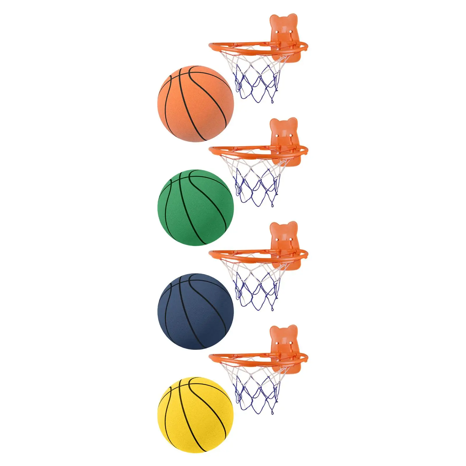 Silent Basketball with Basket, Interactive Toy for Parents and Children,