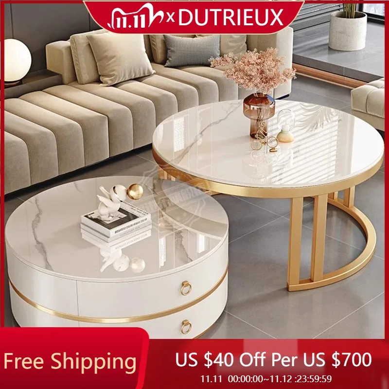 

Fashion Round Coffee Tables Metal Nordic Glam Minimalist Beauty Coffee Tables Simple Interior Mesas Bajas Postmodern Furniture