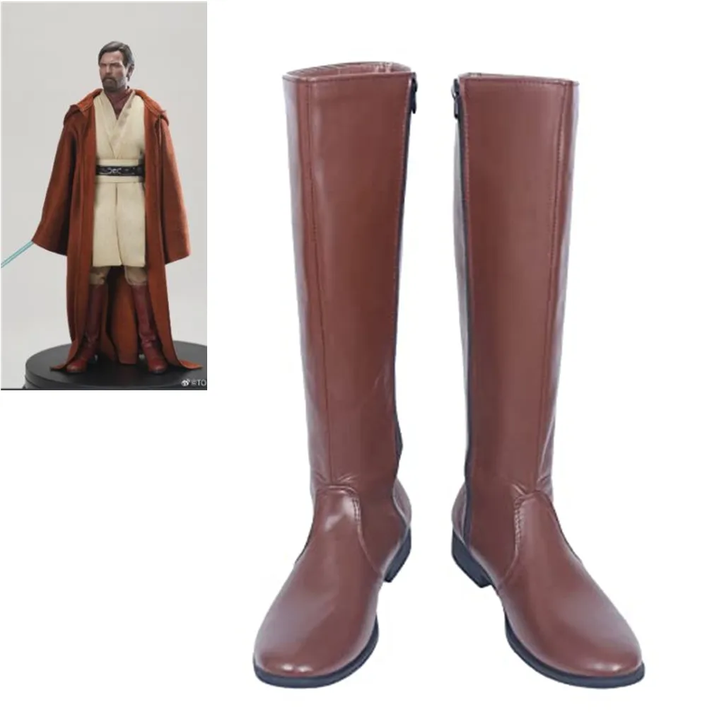 

Anime Obi-Wan Kenobi Cosplay Shoes Men Knight Fantasia Brown Boots Halloween Carnival Party Shoes