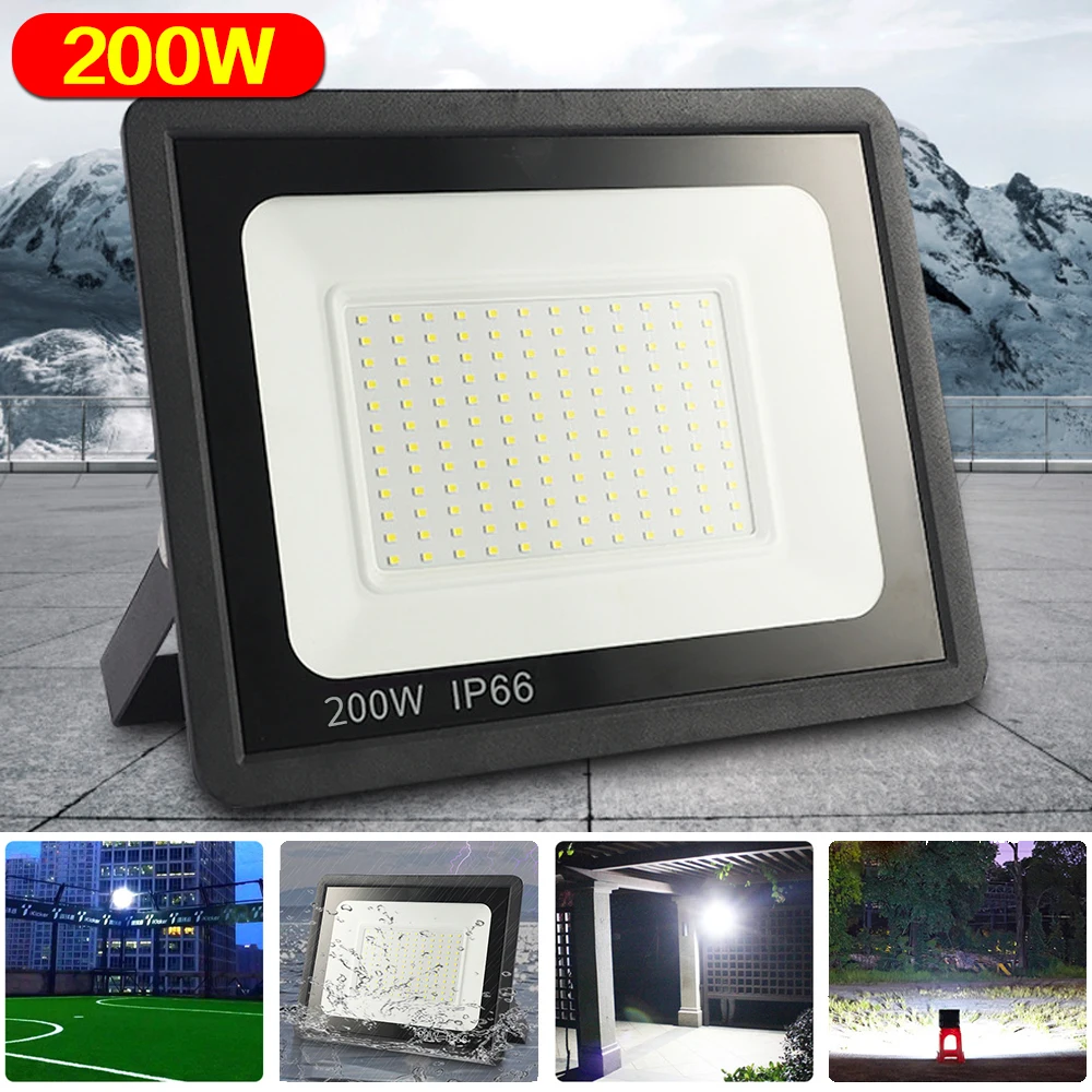 200W LED Flood Light 10W 20W 30W 50W High Brightness IP66 Waterproof Outdoor Lighting LED Spot Light Project Lighting Flood Lamp