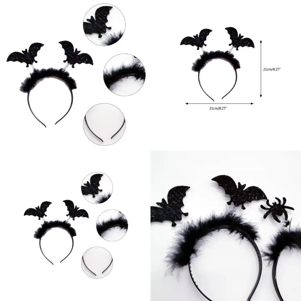 

39BD All-match Bat Bat Wings Headband Goth Hairband Carnival Hair Decors