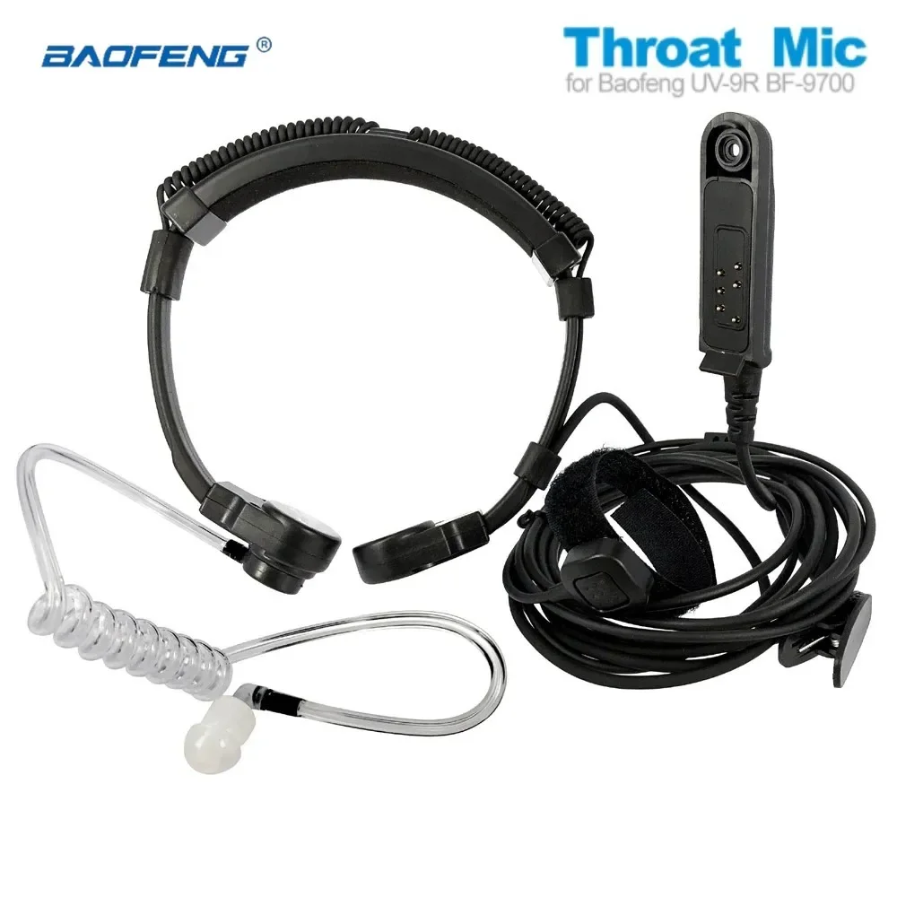 Baofeng UV-9R Plus Talkie-Walperforated Air Tube Throat Vibration Casque sauna téléphone pour BF-UV9R Pro UV-XR A-58 GT-3WP Radio Oreillette