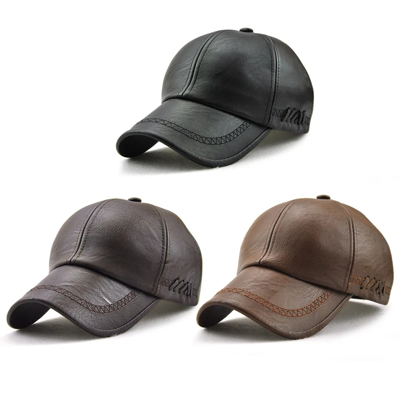 Vintage Leather Baseball Cap Men Fashion Leisure Caps Comfortable Retro Visors Hat Man Autumn Summer Snapback Hats Casual Gorras