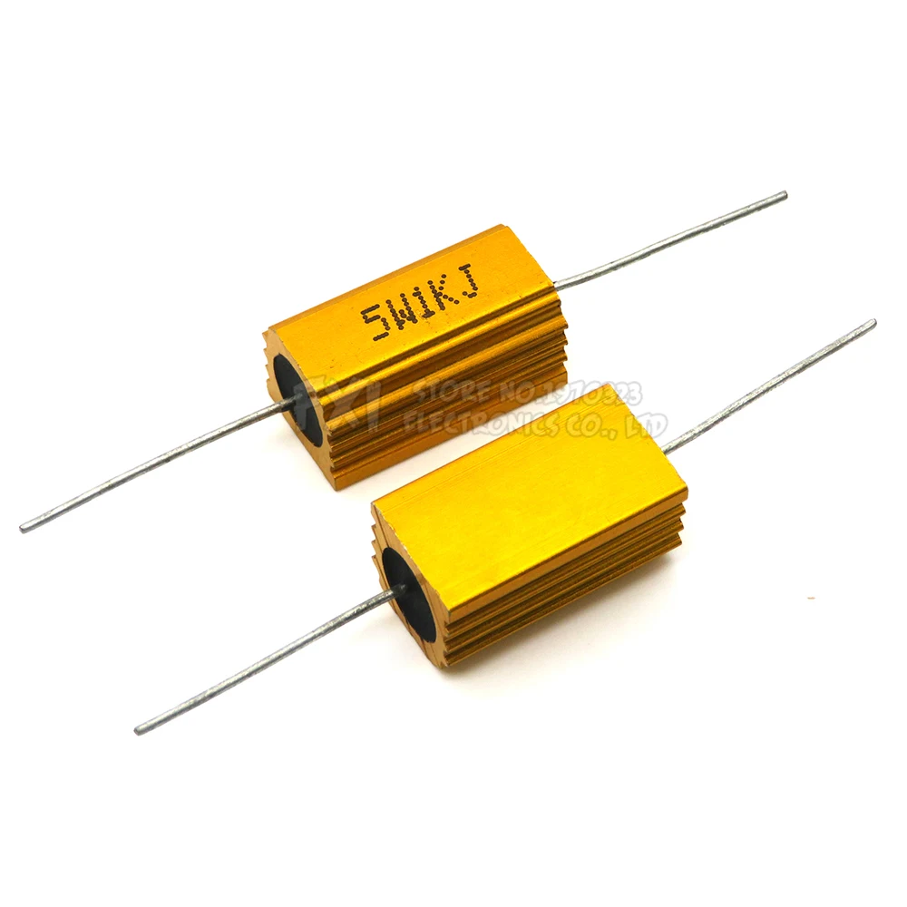 1PCS 10W 25W Aluminum Power Metal Shell Case Wirewound Resistor 0.01 ~ 30K 1 2 3 5 6 8 10 20 100 150 1K 10K ohm Igmopnrq RX24 5W