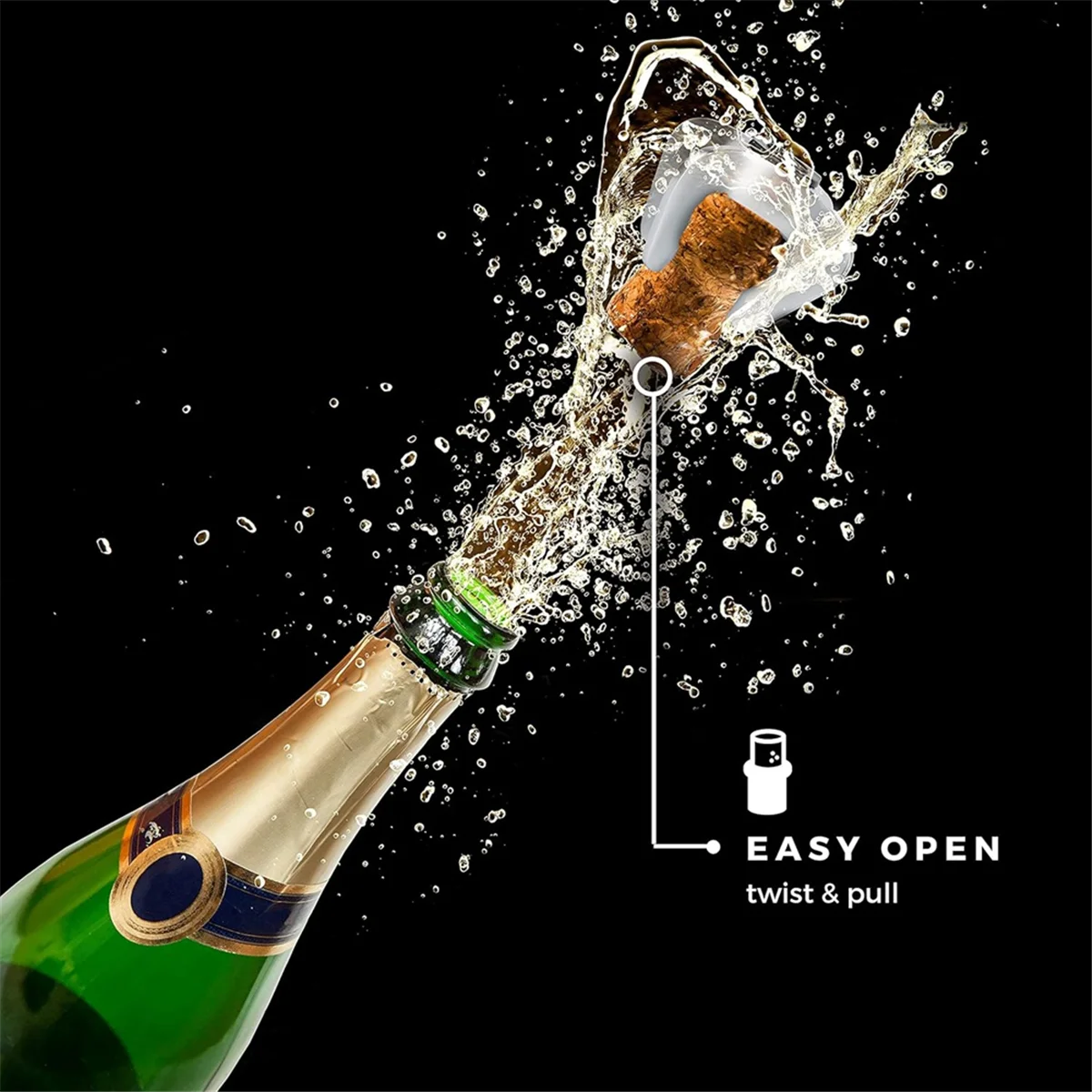 Champagne Bottle Opener - Sparkling Wine Cork Remover - Simple Ergonomic Twist Design,Stainless Steel Bottle Opener HOT