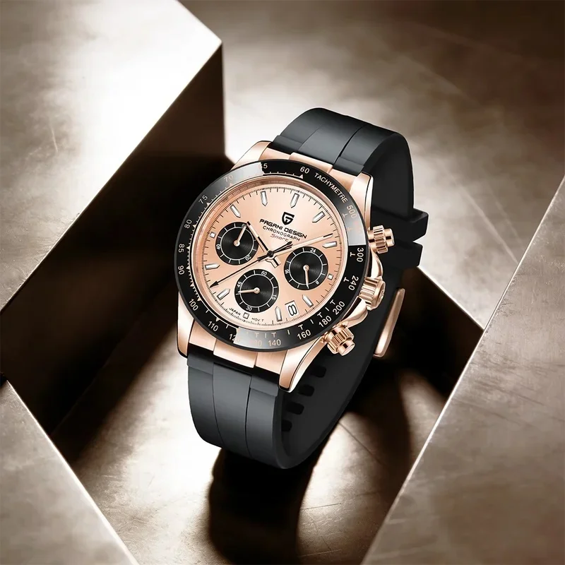 PAGANI DESIGN PD-1664 2026 New Men's Quartz Chronograph Watch, Meteorite Dial, Sapphire Crystal, Luxury Sports Wristwatch