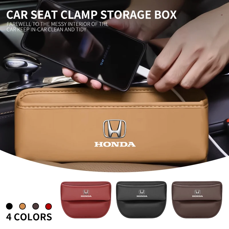 

PU Leather Car Seat Side Storage Pocket Suede Gap Filler Organizer Box For Honda Civic Accord CRV Hrv Jazz Auto Accessories