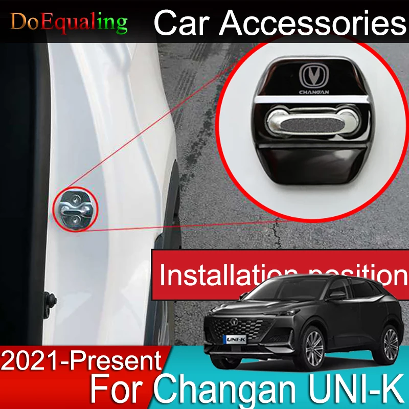 For Changan UNI-K UNIK 2023 2022 2021 Car Door Lock Covers Caps Protective Case Stainless Steel Accessories 4Pcs/set