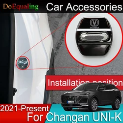 For Changan UNI-K UNIK 2023 2022 2021 Car Door Lock Covers Caps Protective Case Stainless Steel Accessories 4Pcs/set