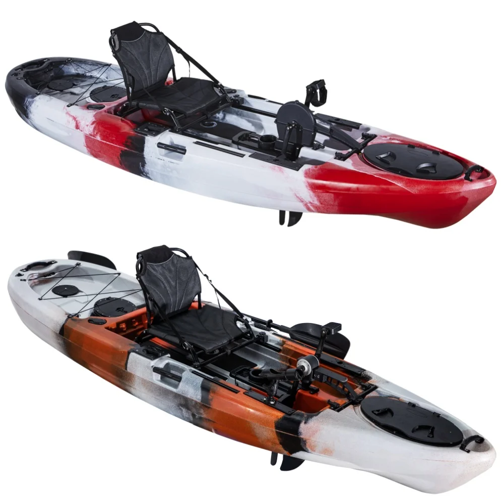 

LSF Professional 10ft Pedal Drive Kayak One Seat Fishing Canoe Rivers 1 Person Capacity HDPE Hull Material