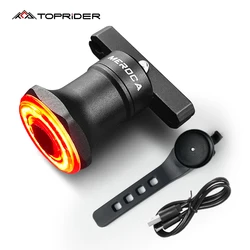 TOPRIDER Cycling Taillight Bicycle Smart Auto Brake Sensing Light IPx6 Waterproof LED Charging Bike Rear Light