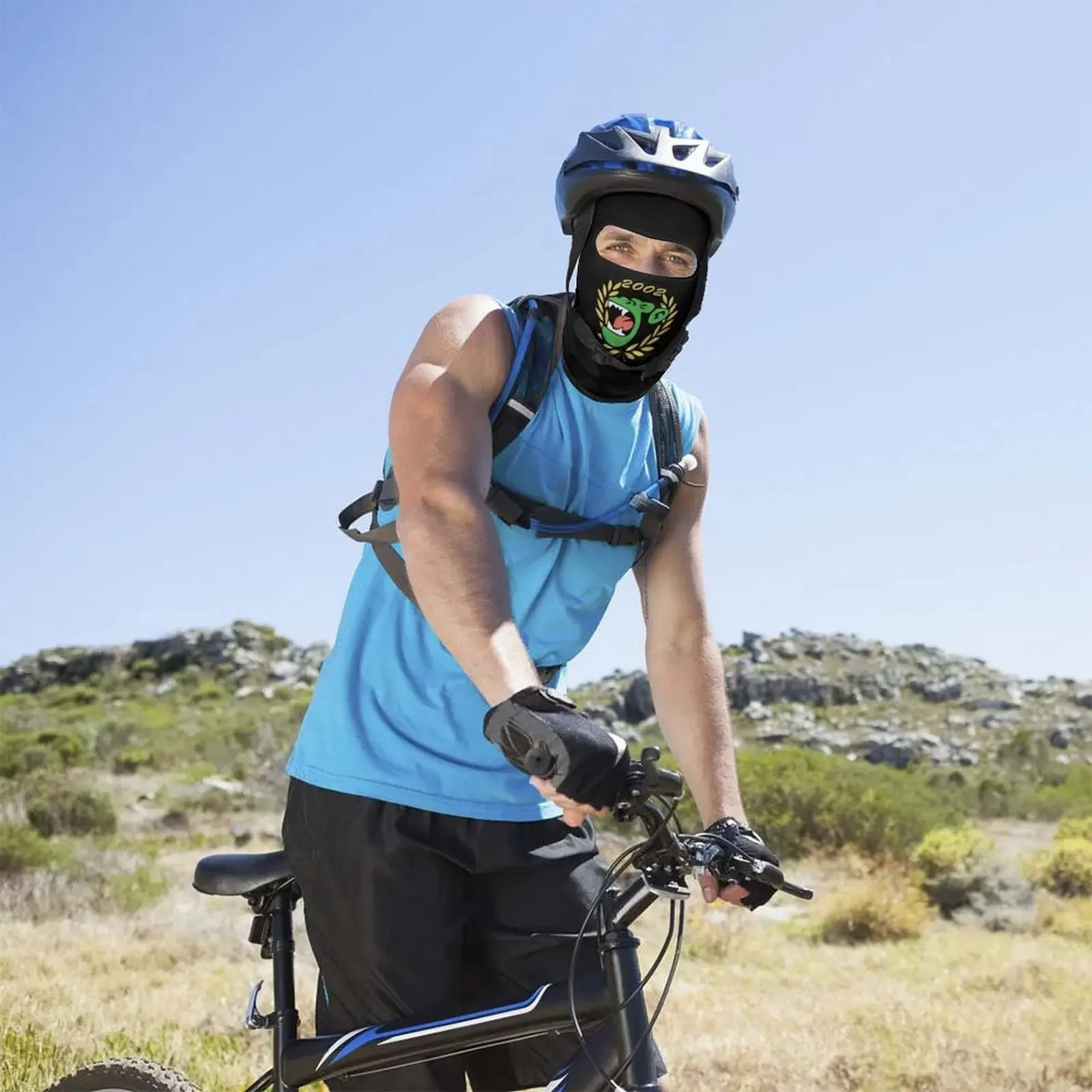 Reiten Motorrad Maske Outdoor Sport kappe Voll gesichts maske Sommer Sonnenschutz Reiten Kopf bedeckung