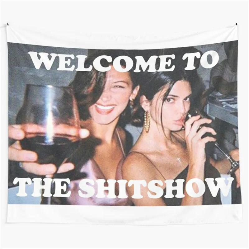 Aertemisi Kendall Jenner Bella Hadid Drinking Wine Party Tapestry Wall Hanging Art for Bedroom Living Room Decor Party Backdrop