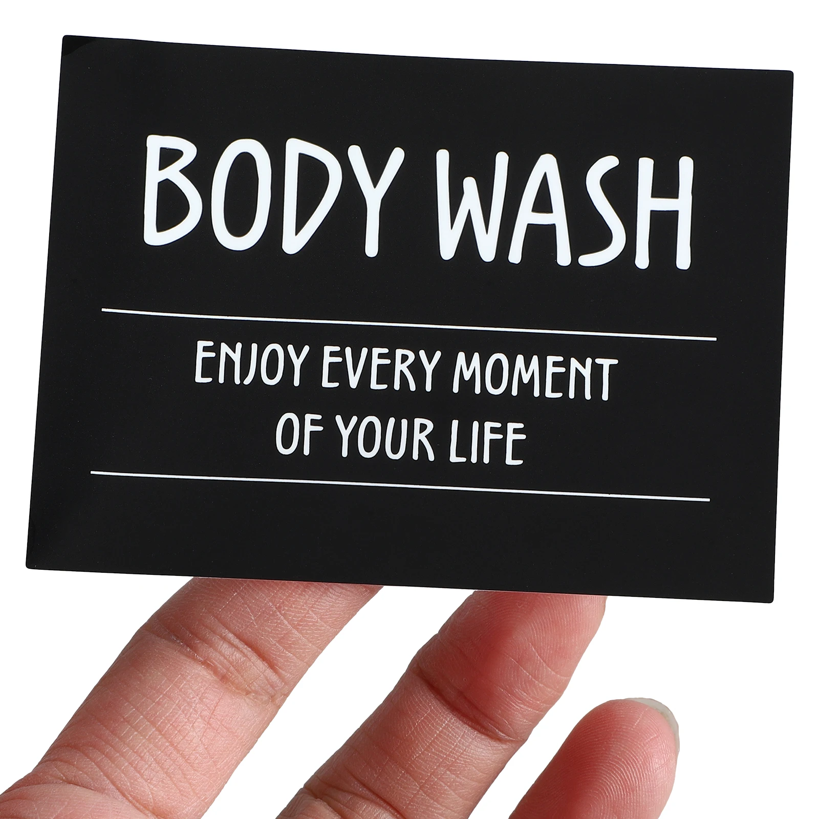 

Bathroom Labels Waterproof Toiletries Stickers 7.8x5.8cm Black PVC Self Adhesive Shampoo Dispenser Shower
