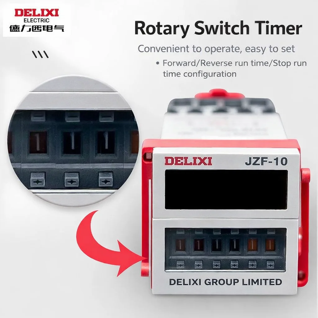 Delixi forward and reverse controller time relay JZF-10 AC220v 380V 0-99min automatic cycle