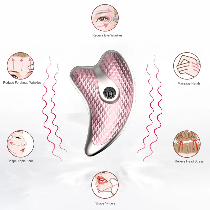 전기 얼굴 스크래핑 마사지 기계, EMS 미세 전류 페이스 리프트 기계, Guasha 마사지, 얼굴 리프팅 슬리머 스킨 케어, 미용 도구