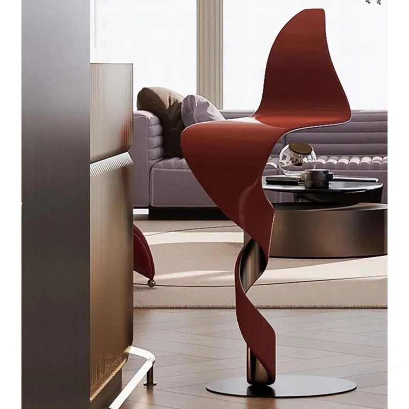 Italian minimalist bar chair, light luxury home backrest, modern minimalist island, high stool