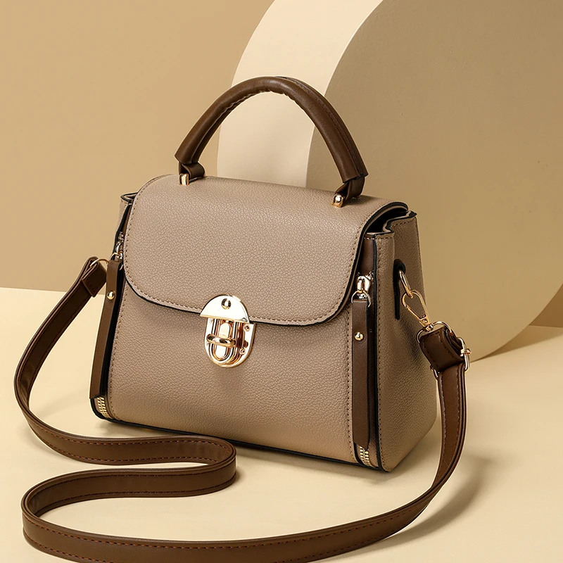 

High End Women's Fashion Handbag, Soft Leather Small Square Stylish And Versatile Single Shoulder Crossbody Bag, Exquisite For