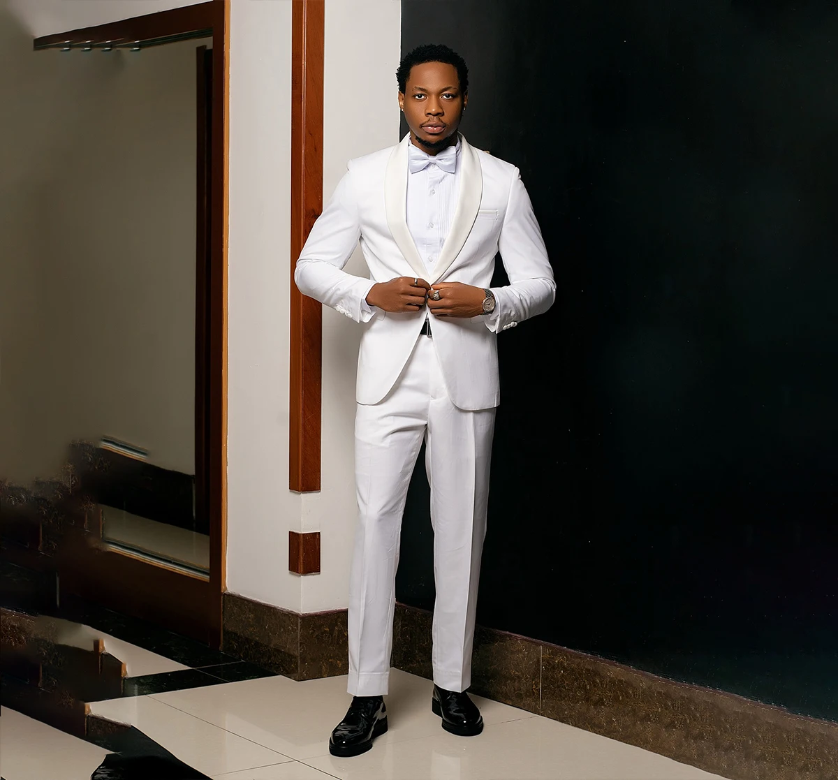 

Elegant 2 Pieces Wedding Man Suit Shawl Lapel One Single Button Jacket for Men Groomsmen Suits Prom Dresses Suit Customized
