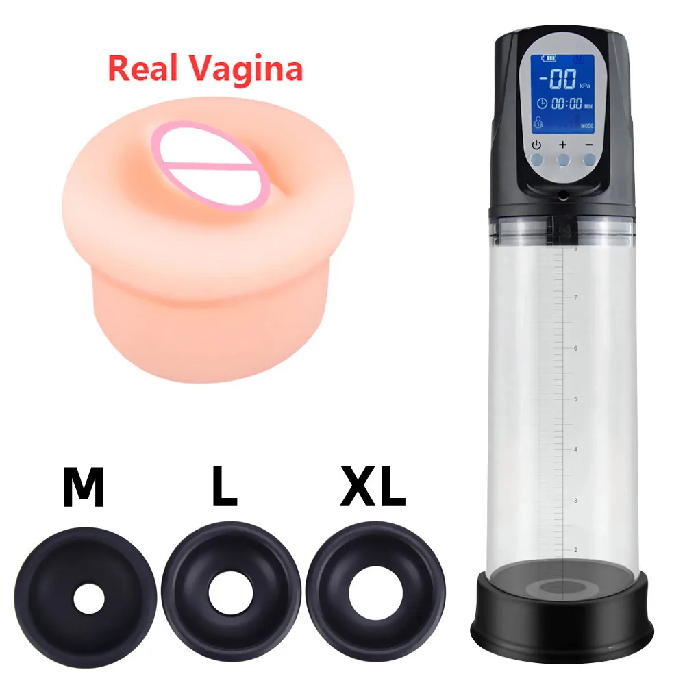 Bomba de vácuo penis automática para homens Bomba de ereção elétrica recarregável USB, Treinador para ampliação do pênis, Ampliador masculino, Brinquedo do sexo, 18 Plus